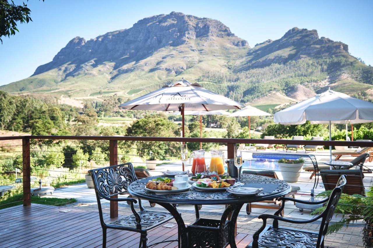 Alluvia Boutique Winery & Luxury Accommodation ステレンボッシュ エクステリア 写真 View of the Kleinrivierveld